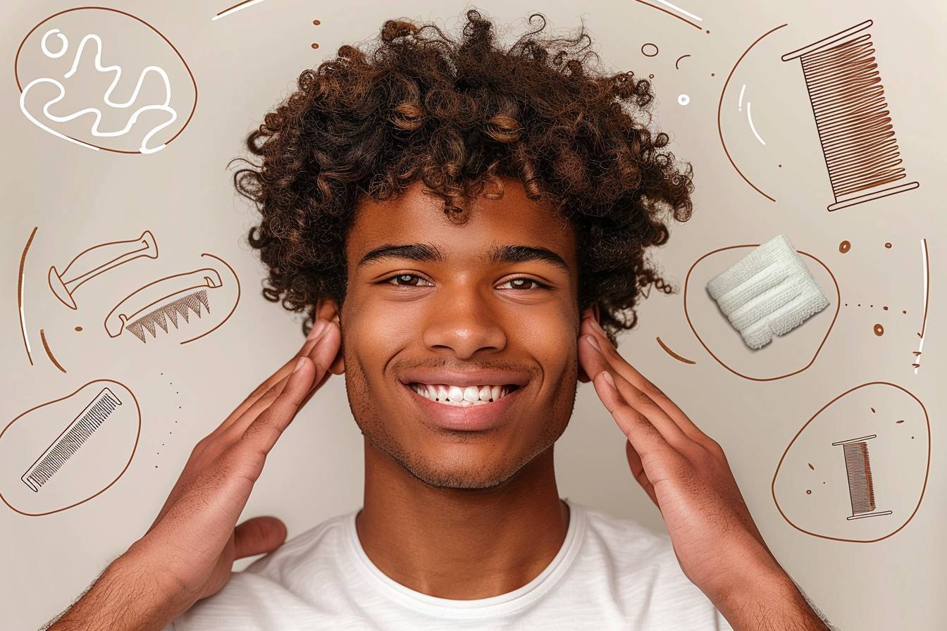 entretient cheveux frisés homme